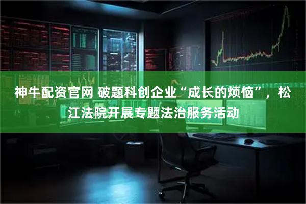 神牛配资官网 破题科创企业“成长的烦恼”，松江法院开展专题法治服务活动